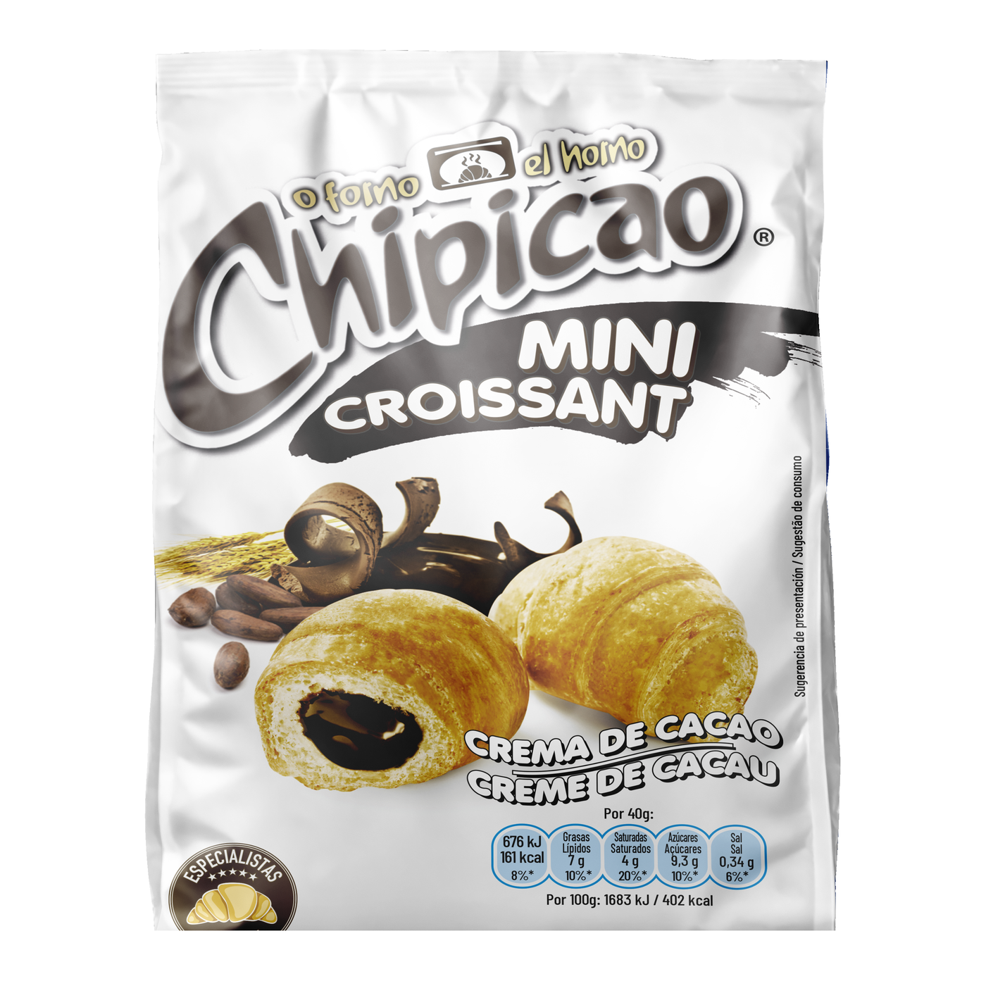Chipicao Mini Croissant crema de cacao 80g