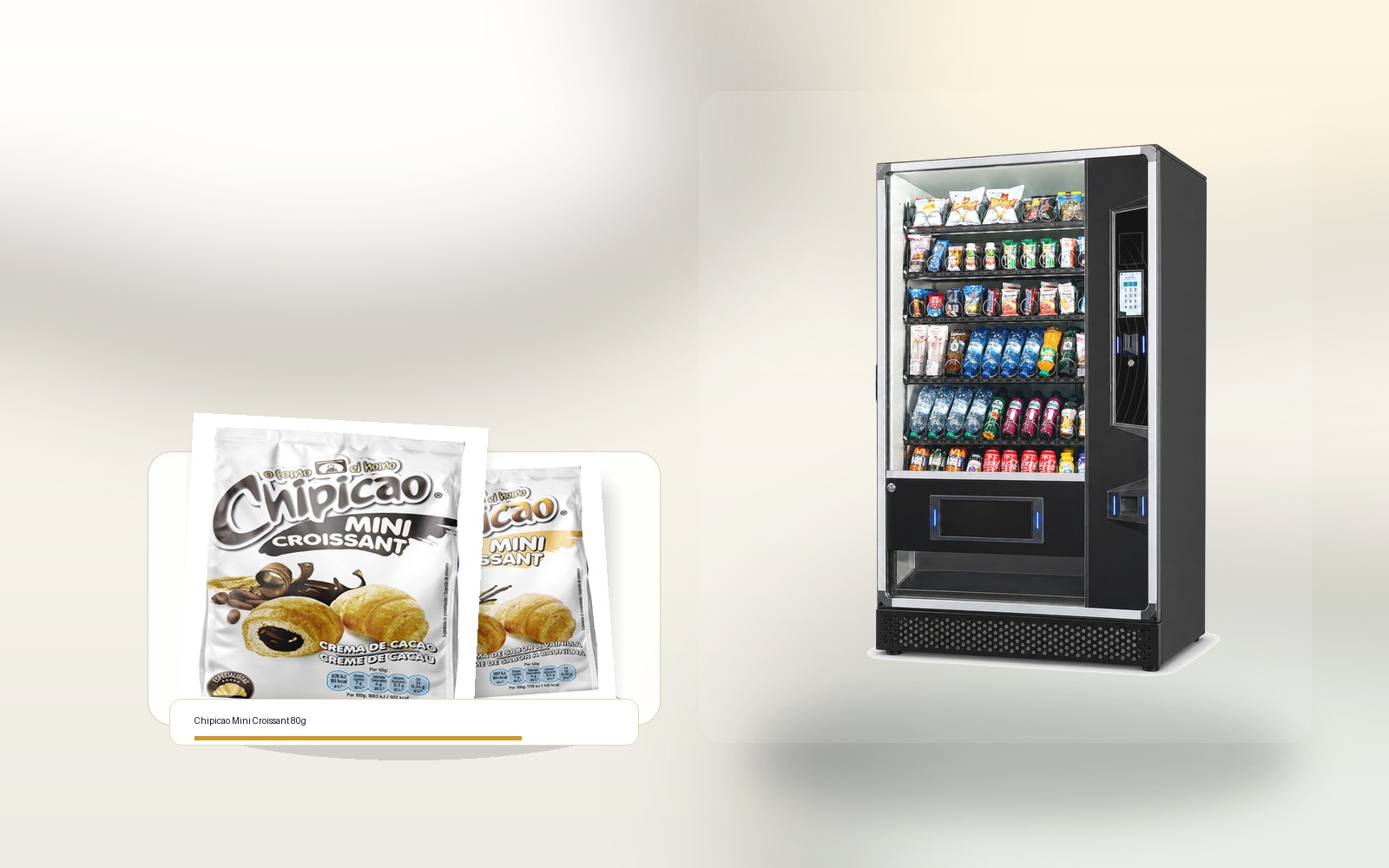 Chipicao Mini Croissant 80g junto a una máquina vending